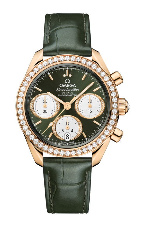 SPEEDMASTER 38 MM, ORO MOONSHINE™ SU ALLIGATORE - 324.58.38.50.60.001