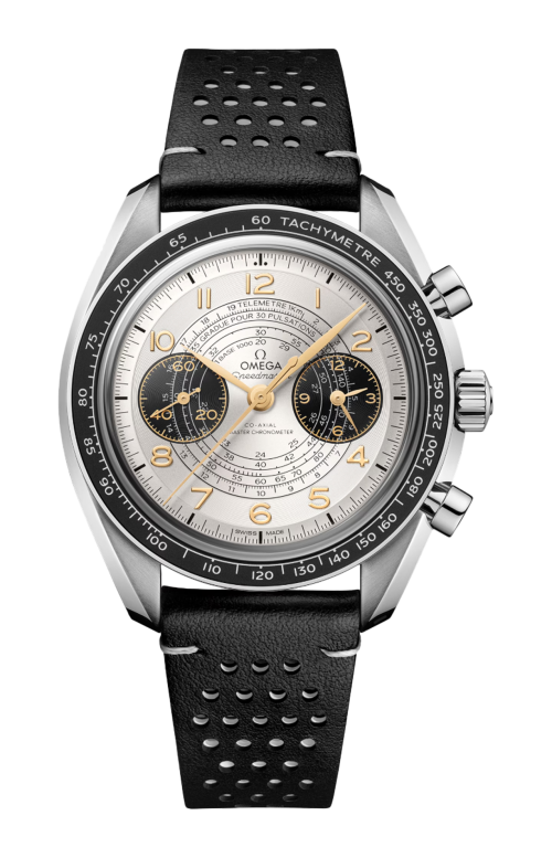 SPEEDMASTER CHRONOSCOPE 43 MM, ACCIAIO SU PELLE - 522.32.43.51.02.001