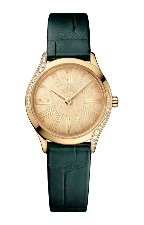 DE VILLE MINI TRÉSOR 26 MM, ORO MOONSHINE™ SU ALLIGATORE - 428.58.26.60.99.001