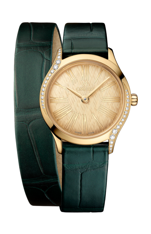 DE VILLE MINI TRÉSOR 26 MM, ORO MOONSHINE™ SU ALLIGATORE - 428.58.26.60.99.002