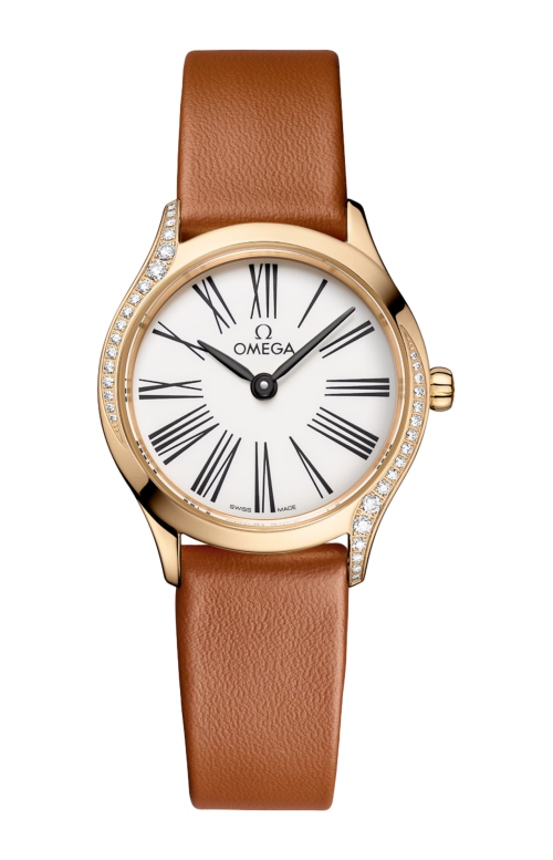 DE VILLE MINI TRÉSOR 26 MM, ORO MOONSHINE™ SU PELLE - 428.57.26.60.04.004