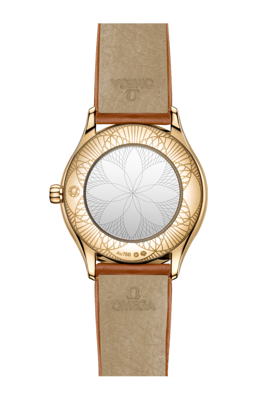 DE VILLE MINI TRÉSOR 26 MM, ORO MOONSHINE™ SU PELLE - 428.57.26.60.04.004