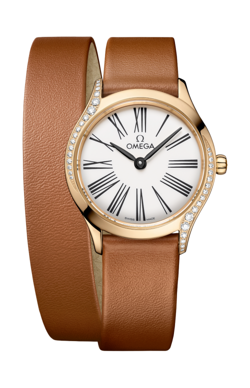 DE VILLE MINI TRÉSOR 26 MM, ORO MOONSHINE™ SU PELLE - 428.57.26.60.04.005