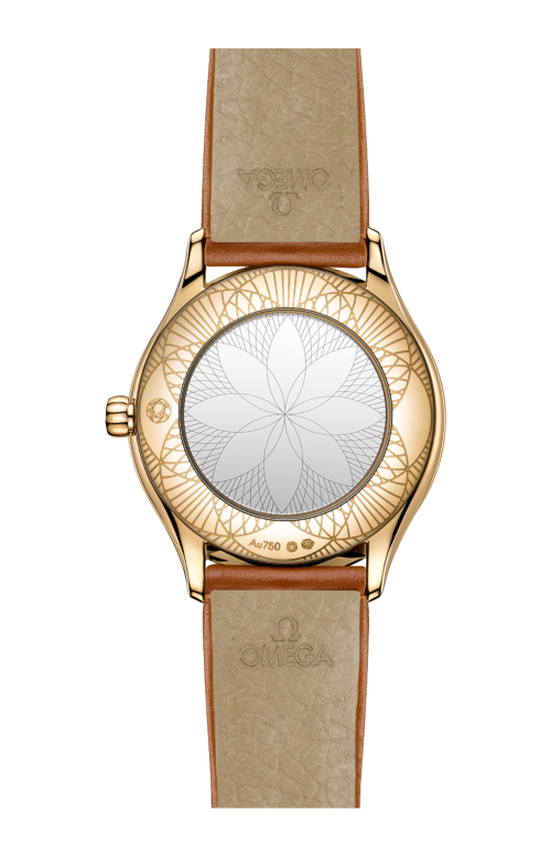 DE VILLE MINI TRÉSOR 26 MM, ORO MOONSHINE™ SU PELLE - 428.57.26.60.04.005