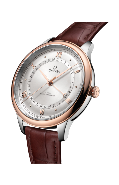 DE VILLE PRESTIGE 42 MM, ACCIAIO-ORO SEDNA™ SU ALLIGATORE - 434.23.42.22.02.001