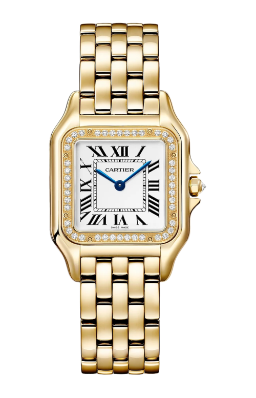 PANTHÈRE DE CARTIER MODELLO MEDIO, ORO GIALLO E DIAMANTI, QUARZO - WJPN0085