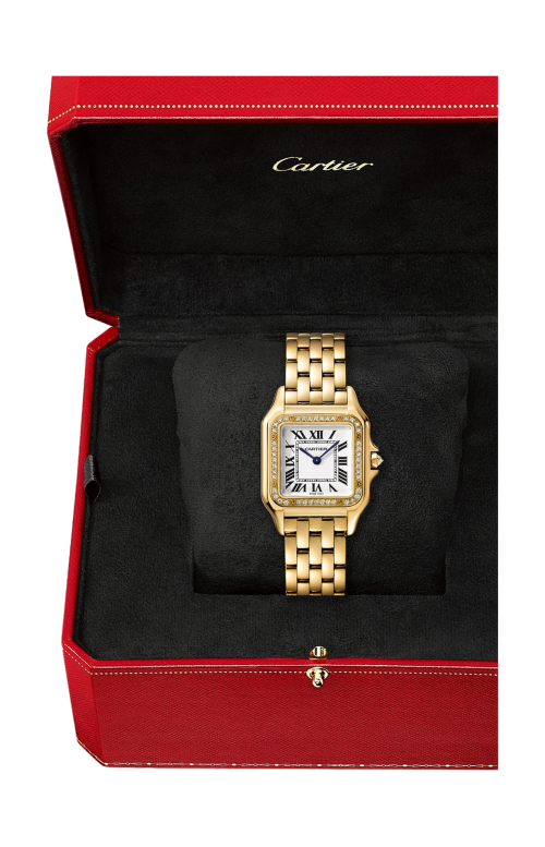 PANTHÈRE DE CARTIER MODELLO MEDIO, ORO GIALLO E DIAMANTI, QUARZO - WJPN0085