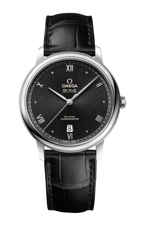 DE VILLE PRESTIGE 39,5 MM,  ACCIAIO SU PELLE - 424.13.40.20.01.002