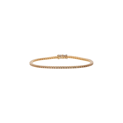 BRACCIALE TENNIS COLLEZIONE FOREVER IN ORO ROSA E DIAMANTI BROWN - 329-PRE-C