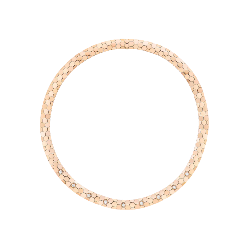 CHAUMET - COLLANA BEE DE CHAUMET IN ORO ROSA CON PAVÉ DI DIAMANTI - 085514