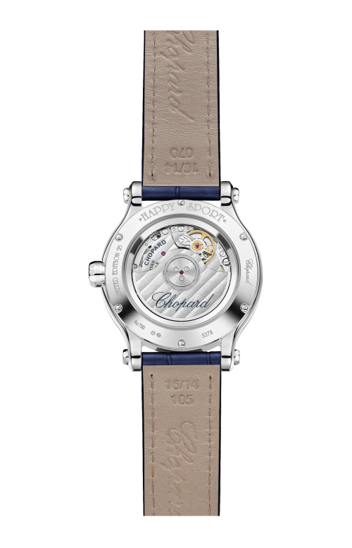 HAPPY SPORT 33M, AUTOMATICO, ORO BIANCO ETICO, DIAMANTI - 275378-1003