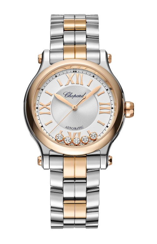 HAPPY SPORT 33 MM, AUTOMATICO, ORO ROSA ETICO, LUCENT STEEL™, DIAMANTI - 278608-6002