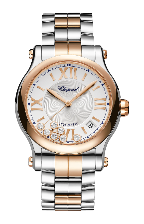 HAPPY SPORT 36 MM, AUTOMATICO, ORO ROSA ETICO, LUCENT STEEL™, DIAMANTI - 278559-6026