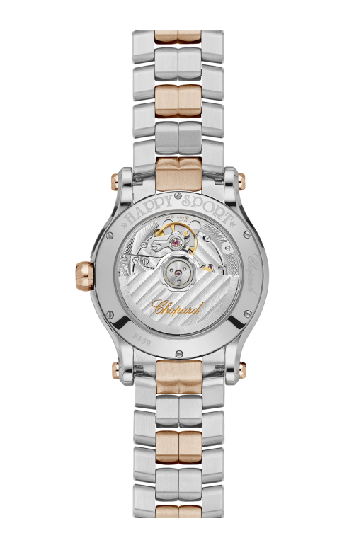 HAPPY SPORT 36 MM, AUTOMATICO, ORO ROSA ETICO, LUCENT STEEL™, DIAMANTI - 278559-6026