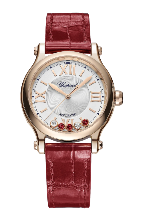 HAPPY SPORT 33 MM, AUTOMATICO, ORO ETICO ROSA, DIAMANTI, RUBINI - 275378-5011