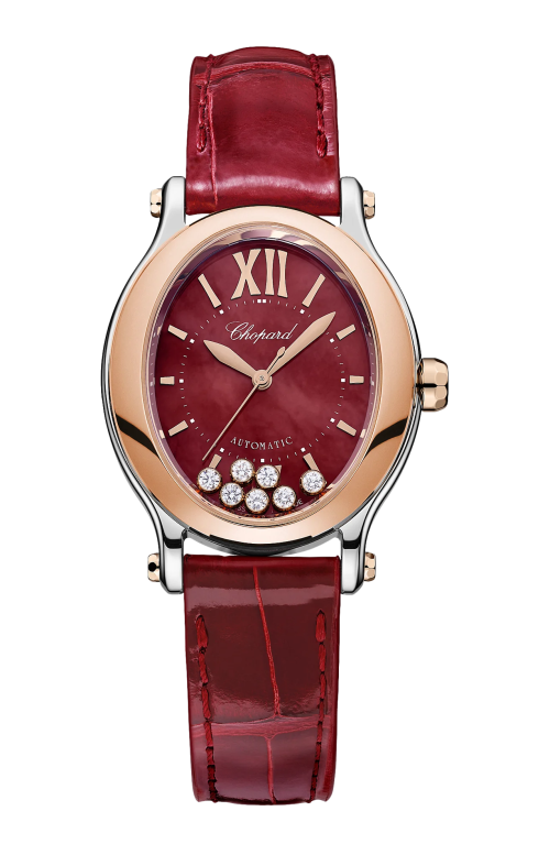 HAPPY SPORT 29 X 31 MM, AUTOMATICO, ORO ROSA ETICO, LUCENT STEEL™, DIAMANTI - 278602-6006