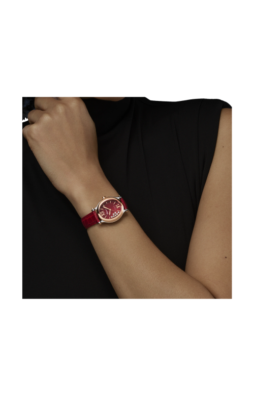 HAPPY SPORT 29 X 31 MM, AUTOMATICO, ORO ROSA ETICO, LUCENT STEEL™, DIAMANTI - 278602-6006