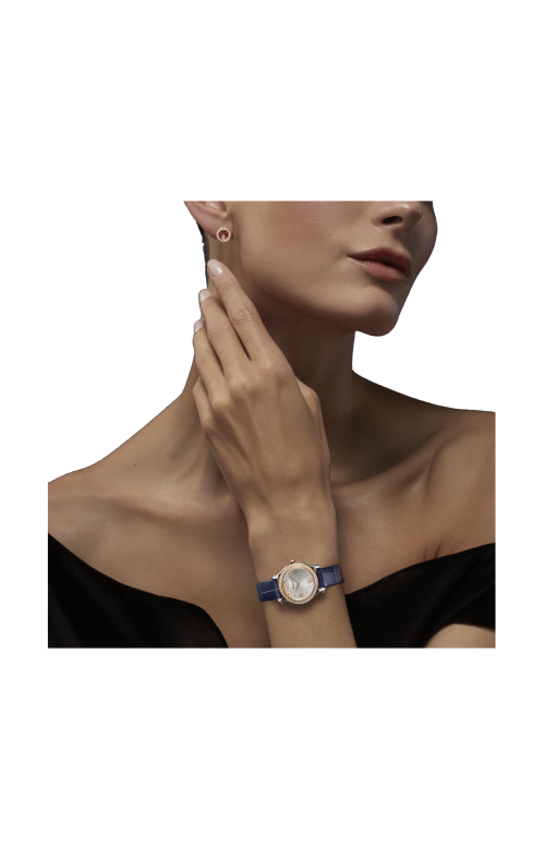 HAPPY SPORT 25 MM, QUARZO, ORO ROSA ETICO, LUCENT STEEL™, DIAMANTI - 278620-6002