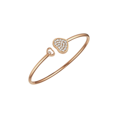 CHOPARD - BRACCIALE GIUNCO HAPPY HEARTS , ORO ROSA ETICO, DIAMANTI - 857482-5900