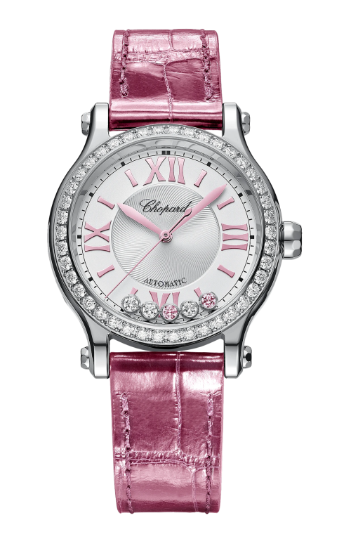 HAPPY SPORT 33 MM, AUTOMATICO, LUCENT STEEL™, DIAMANTI, TORMALINE - LIMITED EDITION - 278608-3008
