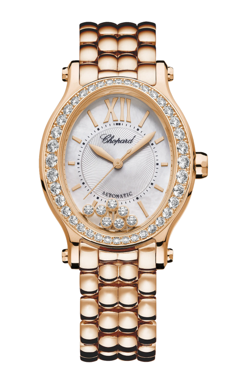 HAPPY SPORT 29 X 31 MM, AUTOMATICO, ORO ROSA ETICO, DIAMANTI - 275362-5005