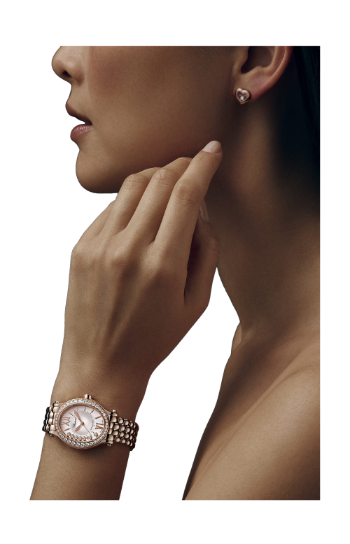 HAPPY SPORT 29 X 31 MM, AUTOMATICO, ORO ROSA ETICO, DIAMANTI - 275362-5005