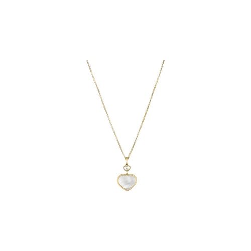 CHOPARD - PENDENTE CON CATENA HAPPY HEARTS, ORO ETICO GIALLO, DIAMANTE, MADREPERLA - 797482-0301