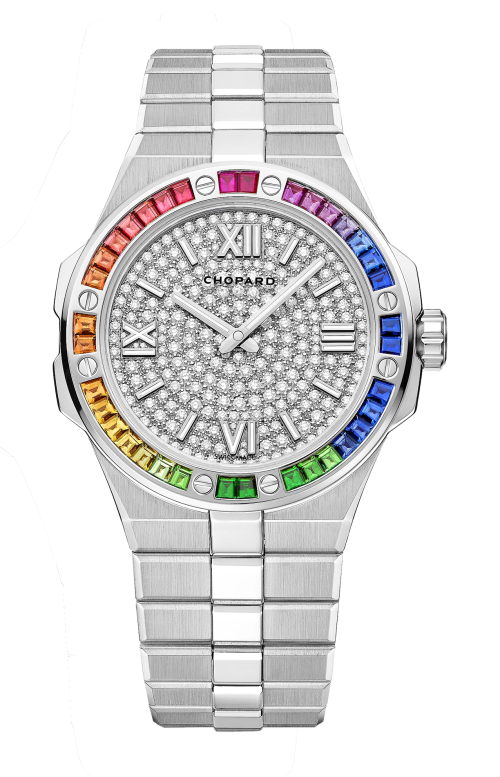 ALPINE EAGLE 41 MM, AUTOMATICO, ORO BIANCO ETICO, DIAMANTI, ZAFFIRI - 295363-1006