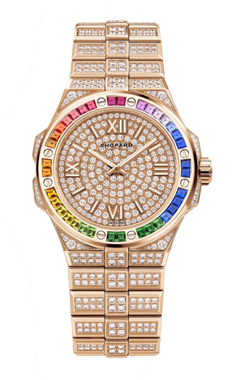 ALPINE EAGLE 36 MM, AUTOMATICO, ORO ROSA ETICO, DIAMANTI, ZAFFIRI - 295370-5005