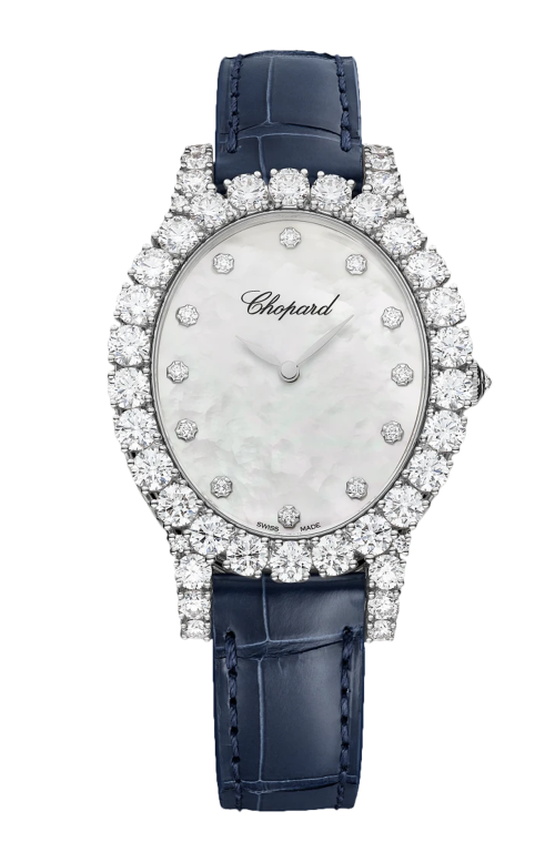 L'HEURE DU DIAMANT OVAL 40 X 34 MM, MANUALE, ORO ETICO BIANCO, DIAMANTI - 139383-1223