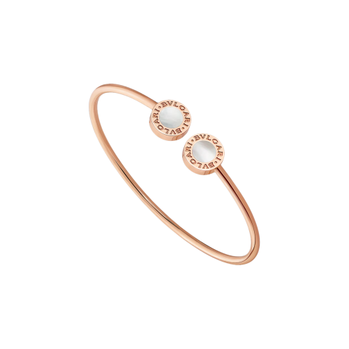 BRACCIALE SOTTILE BVLGARI BVLGARI IN ORO ROSA CON ELEMENTI IN MADREPERLA - BR860205