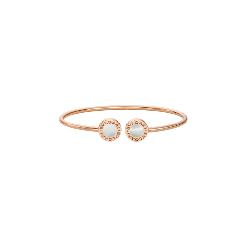 BRACCIALE SOTTILE BVLGARI BVLGARI IN ORO ROSA CON ELEMENTI IN MADREPERLA - BR860205