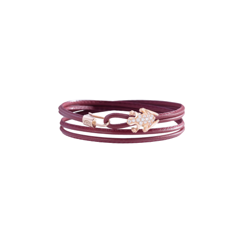 BRACCIALE HAPPY FROG IN PELLE BORDEAUX - DHF12BRRRDIXX