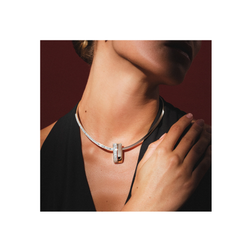 COLLANA TEGOLA DEMI PAVÉ IN ORO PALE YELLOW - DTG02CAPYDI