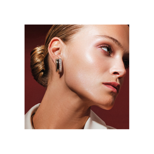 ORECCHINI TEGOLA IN ORO PALE YELLOW E DEMI PAVÉ DI DIAMANTI - DTG02ORPYDI