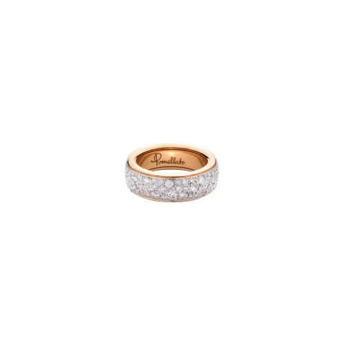 ANELLO ICONICA SLIM IN ORO ROSA E PAVÉ DI DIAMANTI - PAC4008O7WHRDB000