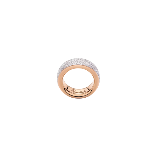 ANELLO ICONICA SLIM IN ORO ROSA E PAVÉ DI DIAMANTI - PAC4008O7WHRDB000