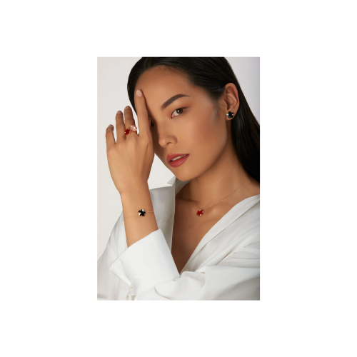 ORECCHINI PETIT JOLI IN ORO ROSA CON ONICE E DIAMANTI - 16112R