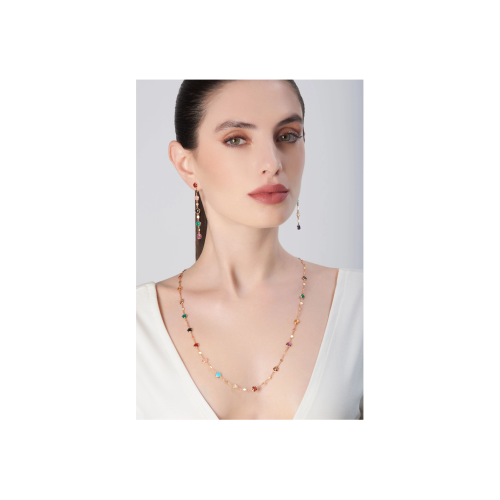 SAUTOIR FIGLIA DEI FIORI IN ORO ROSA CON AGATA VERDE, CORNIOLA ROSSA, ONICE, PIETRA DI LUNA BIANCA, CALCEDONIO ROSA, CITRINO, AMETISTA, TOPAZIO BLU LONDON, QUARZO FUMÉ, TOPAZIO BLU, LAPISLAZZULI, CRISOPRASIO, GRANATO ROSSO, TURCHESE, AGATA BIANCA, CALCEDONIO AZZURRO E DIAMANTI - 16705R