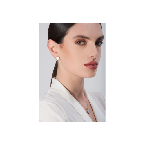 ORECCHINI PETIT JOLI LUNAIRE IN ORO ROSA CON GEMMA PERLA DI LUNA E DIAMANTI - 16683R