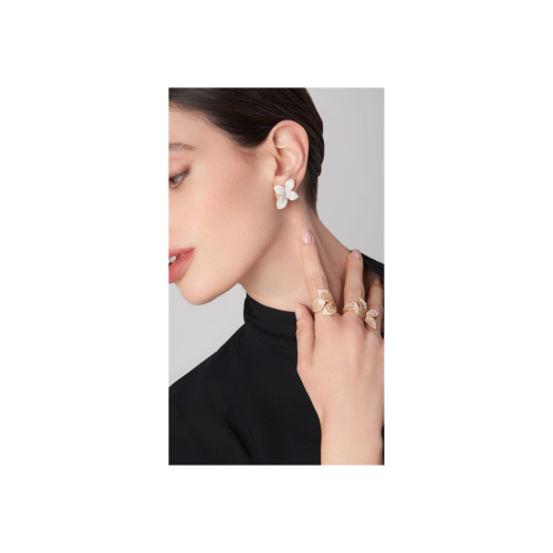 ORECCHINI GIARDINI SEGRETI FIORE PICCOLO IN ORO BIANCO E DIAMANTI - 16374B