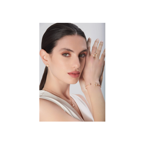 BRACCIALE PETIT GARDEN IN ORO ROSA CON DIAMANTI, FIORE PICCOLO - 15424RX