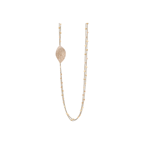 SAUTOIR ALELUIÁ IN ORO ROSA CON DIAMANTI BIANCHI E CHAMPAGNE - 16658R