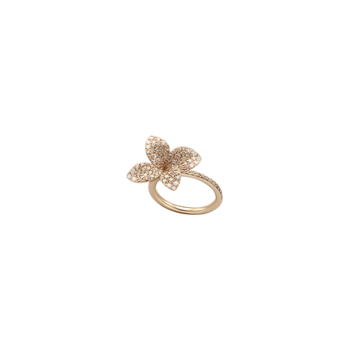 ANELLO PETIT GARDEN FIORE MEDIO IN ORO ROSA CON DIAMANTI - 15376R