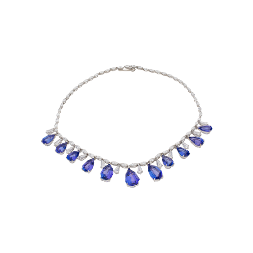 Accedi alla scheda di Bartorelli Italian Jewels COLLANA GIROCOLLO TENNIS IN ORO BIANCO CON PENDENTI  TANZANITE E DIAMANTI - GG/IA/A300