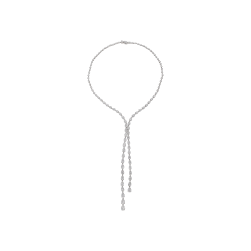 Accedi alla scheda di Bartorelli Italian Jewels COLLANA TENNIS A DOPPIO FILO PENDENTE IN ORO BIANCO CON DIAMANTI GOCCIA A SCALARE - GG/UV-U/A8D9