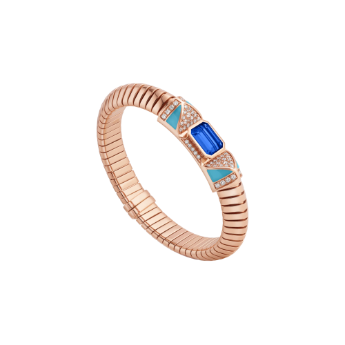 Accedi alla scheda di Bulgari BRACCIALE BULGARI TUBOGAS COLOR IN ORO ROSA CON DIAMANTI E TANZANITE - BR860609