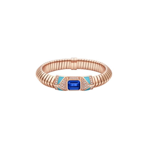 Accedi alla scheda di Bulgari BRACCIALE BULGARI TUBOGAS COLOR IN ORO ROSA CON DIAMANTI E TANZANITE - BR860609