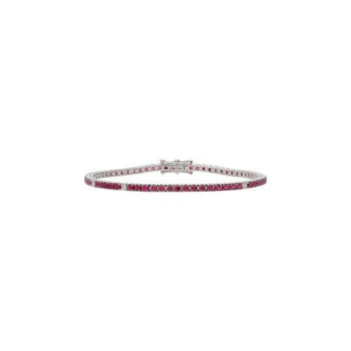 Accedi alla scheda di Bartorelli Italian Jewels BRACCIALE TENNIS IN ORO BIANCO CON RUBINI E SATELLITI DIAMANTI - 329-PRE-D