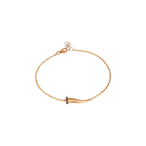 Accedi al prodotto correlato Mano | J . BRACCIALE CHARMS UOMO LUCKY HORN IN ORO ROSA CON CORNETTO IN ORO ROSA, 7 BLACK E CATENA - CHBRRG7BBRK9KT